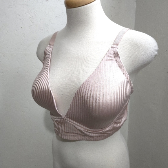 adrienne vittadini | Elegant Pink Striped Bra 38D - Picture 1 of 8